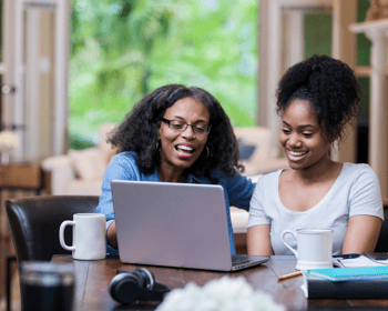 mom and teen daughter